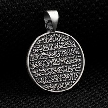 Takılingo 925 Ayar Gümüş Çift Taraflı Ayetel Kürsi ve Nazar Dualı Kolye Ucu