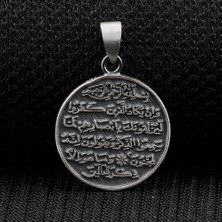 Takılingo 925 Ayar Gümüş Çift Taraflı Ayetel Kürsi ve Nazar Dualı Kolye Ucu