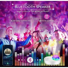 SLD Yıldız Projektörü, Gece Lambası Projektörü Uzaktan Kumandalı, Bluetooth Müzik Hoparlörü Oda Dekoru Için (Beyaz) (Yurt Dışından)