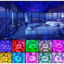 SLD Yıldız Projektörü, Gece Lambası Projektörü Uzaktan Kumandalı, Bluetooth Müzik Hoparlörü Oda Dekoru Için (Beyaz) (Yurt Dışından)