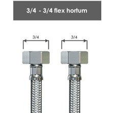 Nalbur Center 3/4 - 3/4 Çelik Fle x  Bağlantı Hortum 30cm