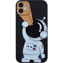 Telbey Astronot Karikatürlü Mat Telefon Kılıfı Apple iPhone 11