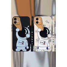 Telbey Astronot Karikatürlü Mat Telefon Kılıfı Apple iPhone 11