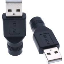 Robada 5.5*2.1mm Dişi To USB 2.0 Erkek Soket Çevirici Power Adaptör Şarj Ucu