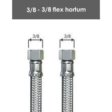 Nalbur Center 3/8 - 3/8 Çelik Fle x  Bağlantı Hortum 70 Cm