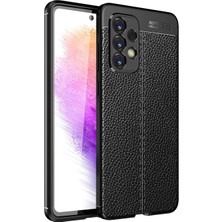 Microcase Samsung Galaxy A73 5g Leather Serisi Deri Efekt Silikon Kılıf - Siyah