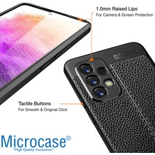 Microcase Samsung Galaxy A73 5g Leather Serisi Deri Efekt Silikon Kılıf - Siyah