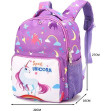 Xhang Okula Dönüş Çocuklar Anaokulu Sırt Çantası Çocuk Erkek Kız Karikatür Unicorn Sırt Çantası Okul Kitap Çanta Mor (Yurt Dışından)