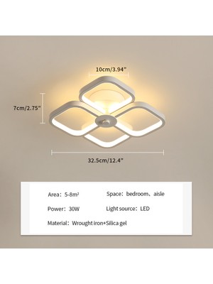 Goeco 40W Minimalist Çift Katmanlı Kare LED Tavan Lambası - Beyaz (Yurt Dışından)