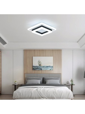 Goeco 24W 6000K Kare LED Akrilik Tavan Lambası - Siyah (Yurt Dışından)