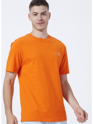 Jack & Jones Bisiklet Yaka Baskılı Turuncu Erkek T-Shirt 12210422_JCODESERT Trek Tee