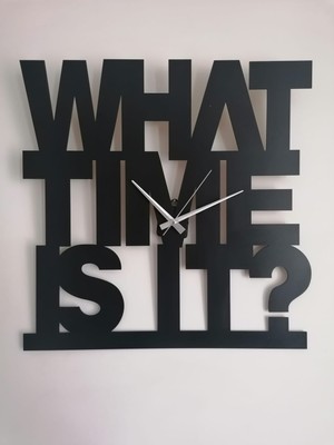 Leylaser 50 x 50  cm Ahşap Mdf Dekoratif Duvar Saati  What Time Is It Model 31