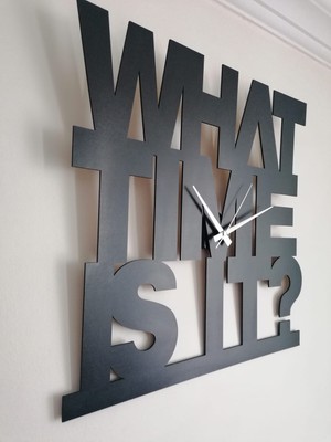 Leylaser 50 x 50  cm Ahşap Mdf Dekoratif Duvar Saati  What Time Is It Model 31