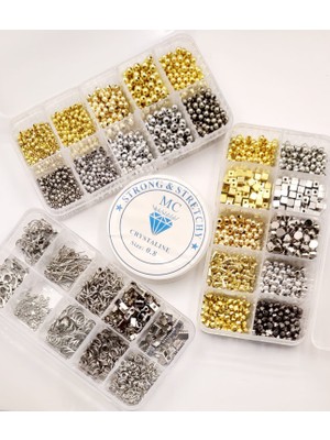 Yiğit Aksesuar 2710 Adet Küpe Kolye Bileklik Yapım Seti Takı Malzemeleri