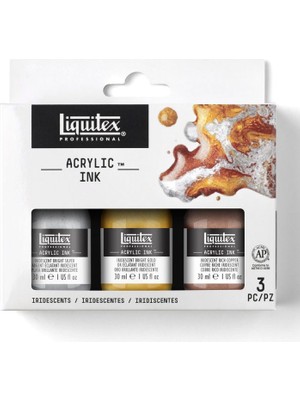 Liquitex  Professional Akrilik Mürekkep Seti  3 Renk x 30 ml Iridescent