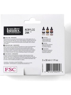 Liquitex  Professional Akrilik Mürekkep Seti  3 Renk x 30 ml Iridescent