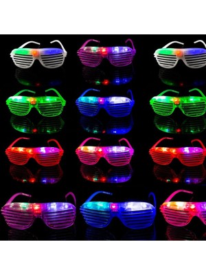 Pandoli LED Işıklı Panjur Gözlük 6 Farklı Renk 12 Adet