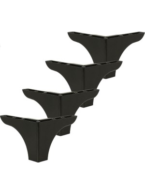 Nzb Mobilya Kanepe Sehpa Puf Koltuk Ayağı  Baza Ayak 10 Cm Siyah (4 Adet)