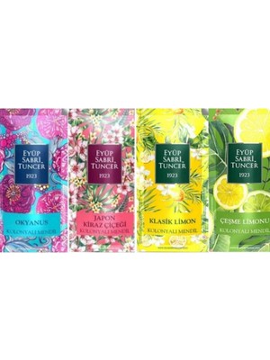 Eyüp Sabri Tuncer Kolonyalı Mendil Okyanus, Japon Kirazı, Klasik Limon ve Çeşme Limonu 150 Adet (4 Paket)