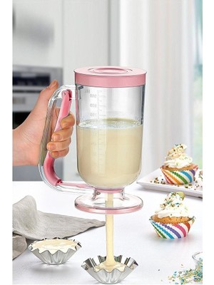 White Home Ölçekli Hamur Porsiyonlayıcı Dağıtıcı Pancake Krep Muffin Krema P