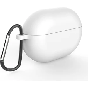 Huawei Buds Pro Için Karabinalı Koruyucu Silikon Kılıf - Beyaz (Yurt Dışından)
