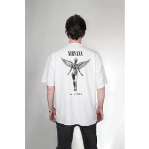 Nirvana In Utero Yazılı Çift Taraf Özel Tasarım Baskılı Oversize Unisex Tişört