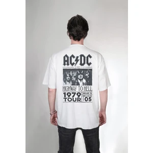 Ac Dc Acdc Konser Afiş Çift Taraf Baskılı Özel Tasarım Oversize Unisex Tişört