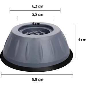 Hb Life Gürültü Engelleyici ve Kaymaz Titreşim Önleyici Kauçuk Ayak Pedleri Çamaşır Makinesi Stoper 4'lü Set A1
