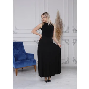Gül Moda Siyah Uzun Etek Beli Lastikli G029-5