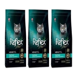 Reflex Plus Somonlu Kısırlaştırılmış Kedi Maması 1,5 kg 3'lü Set