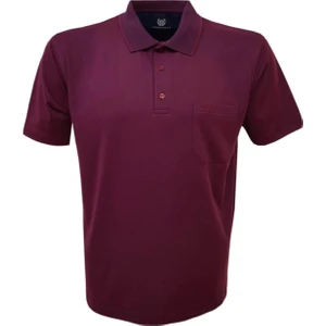 Erkek Bordo Kısa Kol Cepli T-Shirt 2279
