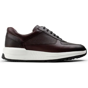 Deri Bordo Sneaker Erkek Ayakkabı