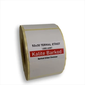 Kalite Barkod 50X30 Termal Etiket | Rulo Barkod Etiketi