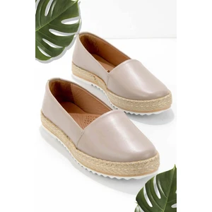 Açık Kum Deri Kadın Espadril K01582021803