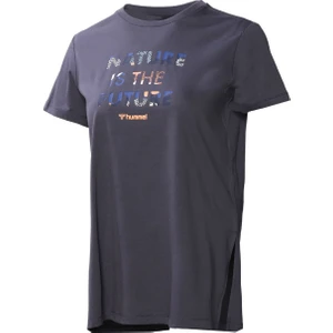 Bisiklet Yaka Baskılı Lacivert Kadın T-Shirt 911585-1060 Hmlınga T-Shırt F