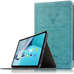 Xfashion Huawei Matepad 11 Için Katlanabilir Geyik Desen Baskılı Deri Tablet Kılıfı - Mavi (Yurt Dışından)
