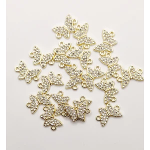 Yiğit Aksesuar Kelebek Model Taşlı Kolye Bileklik Ucu 2 Adet