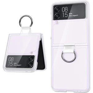 Samsung Galaxy Z Flip4 5g Için Yüzük Standlı Telefon Kılıfı - Beyaz (Yurt Dışından)