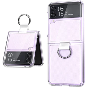 Samsung Galaxy Z Flip4 5g Için Yüzük Standlı Telefon Kılıfı - Açık Mor (Yurt Dışından)