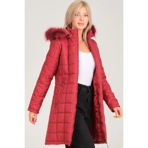 Z6653 Dewberry Kadın Kaban-Açık Bordo