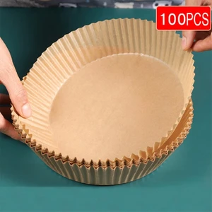 100 Adet Tek Kullanımlık Kağıt Fırın Pişirme Kağıdı - Kahverengi (Yurt Dışından)