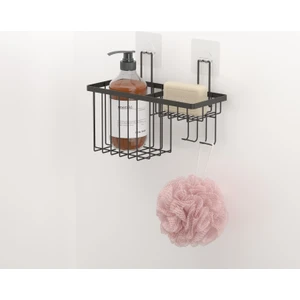 Tekno-Tel Teknotel Yapışkanlı Tek Katlı Sabunluk Raf Mat Siyah St309