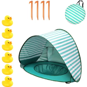 Çizgi Desenli Su Geçirmez Uv Korumalı Bebek Plaj Çadırı (Yurt Dışından)