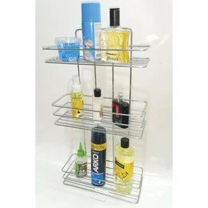 Metal Banyo Düz Raf Sistemi Garantili Paslanmaz Çelik 3 Katlı Krom Banyo Rafı Şampuanlık 27X11X52CM