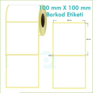 Kartallar Etiket 100X100MM Termal Barkod Etiketi 1 Rulo 250 Adet - 1 Rulo