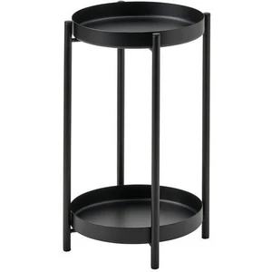 2 Katlı Çiçeklik Saksılık Yuvarlak Sehba Siyah 35 cm