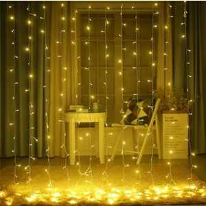 3x2 Metre Perde LED Animasyonlu 12 Saçaklı 240 Ledli Fişli Eklenebilir 8 Fonksiyonlu