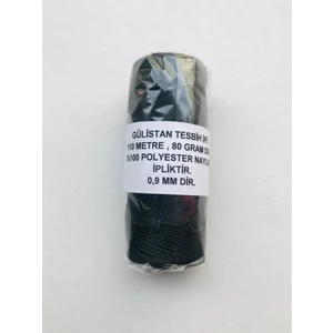 Gulistan Pazarı Siyah Renk Makaralı Kalın Tesbih İPİ.110 Metre..80 Gram Dır...0,9 mm Kalınlığındadır..polyester Iptir
