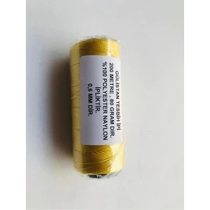 Gulistan Pazarı Makaralı, Sarırenk Tesbih İPİ...200 Metre , 80 GRAMDIR...%100 Polyester Naylon Iptir...0,6 mm Kalınlığındadır.....