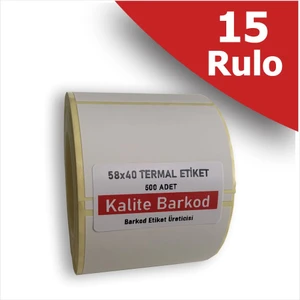 Kalite Barkod 58X40 Termal Terazi Etiketi | 15 Rulo Barkod Etiketi